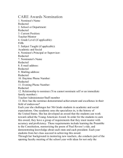 an example of a detailed nomination.