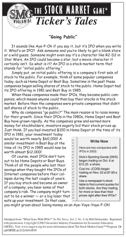 Ticker`s Tale - Going Public