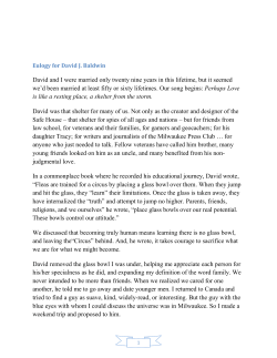 Eulogy for David J. Baldwin