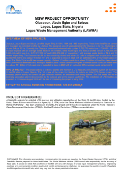 LFG Flaring and Energy Recovery at Olusosun, Abule Egba, and