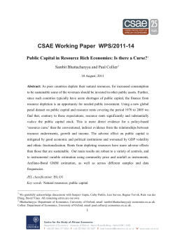 Public Capital in Resource Rich Economies: Is there a Curse?