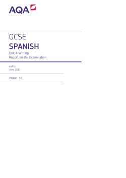 GCSE Spanish Examiner report Unit 04 - Writing Test June