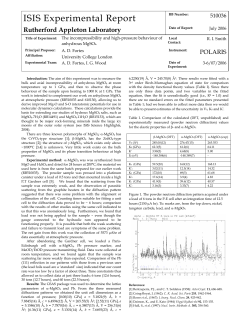 ISIS Experimental Report