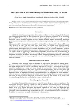 The Application of Microwave Energy in Mineral