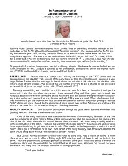 In Remembrance of Jacqueline P. Jenkins