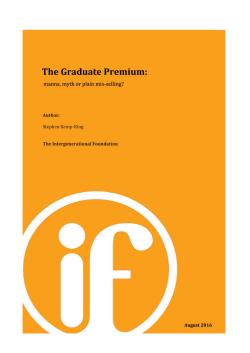 The Graduate Premium - The Intergenerational Foundation