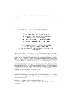 EFFECT OF SOIL CONTAMINATION WITH HEAVY METALS IN A