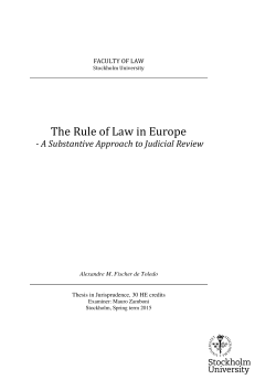 The Rule of Law in Europe