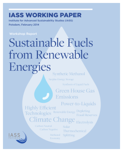 Sustainable Fuels from Renewable Energies