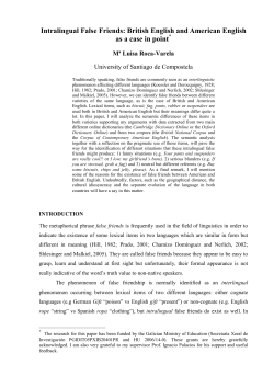 Intralingual False Friends: British English and American