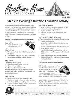 Steps to Planning a Nutrition Education Activity