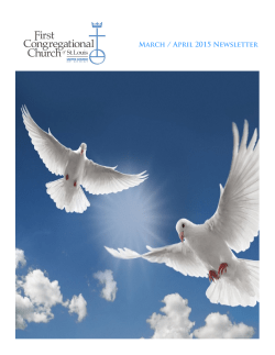 March-April 2015 Newsletter - First Congregational Church of St. Louis
