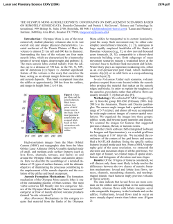 THE OLYMPUS MONS AUREOLE DEPOSITS: CONSTRAINTS ON