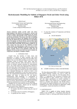 Hydrodynamic Modelling for Salinity of Singapore Strait and
