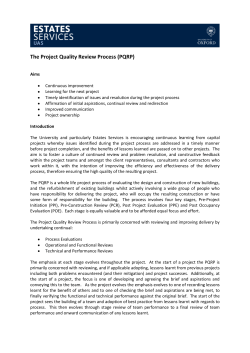 The Project Quality Review Process (PQRP)