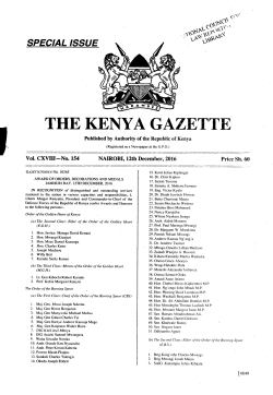 the kenya gazette