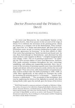 Doctor Faustus and the Printer`s Devil