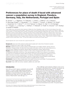 Preferences for place of death if faced with advanced cancer: a