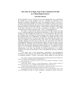 The Libro de la Regla Vieja of the Cathedral of Seville as a