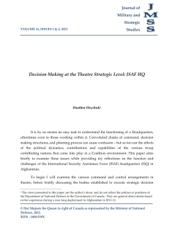 Decision Making at the Theatre Strategic Level