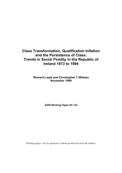 Class Transformation, Qualification Inflation and the Persistence of