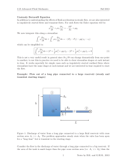 Unsteady Bernoulli Equation