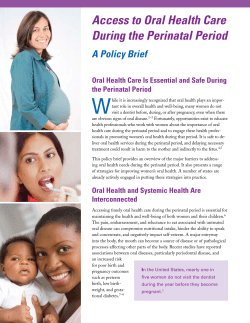 Access to Oral Health Care During the Perinatal Period