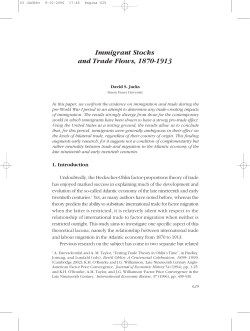 Immigrant Stocks and Trade Flows, 1870-1913