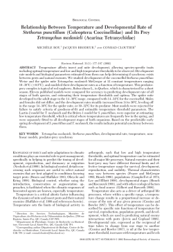 Relationship Between Temperature and Developmental Rate of