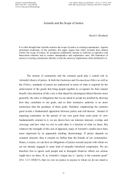 Aristotle on the Scope of Justice