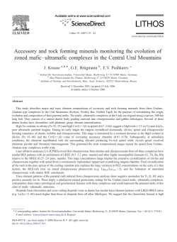 Accessory and rock forming minerals monitoring the evolution of