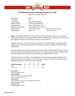 2001 GAME RECAP - Valero Alamo Bowl