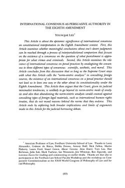International Consensus as Persuasive Authority in the Eighth