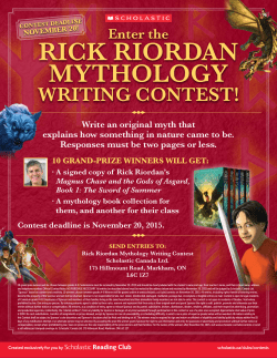Enter the RICK RIORDAN MYTHOLOGY WRITING CONTEST!