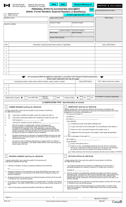 PERSONAL EFFECTS ACCOUNTING DOCUMENT