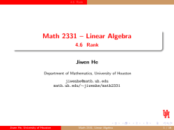 Math 2331 &ndash; Linear Algebra - 4.6 Rank