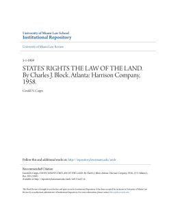 STATES` RIGHTS THE LAW OF THE LAND. By Charles J. Block
