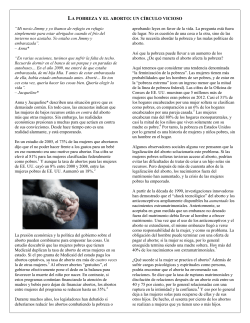 la pobreza y el aborto: un c&iacute;rculo vicioso