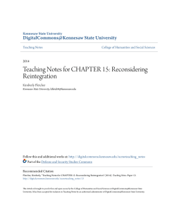 Teaching Notes for CHAPTER 15: Reconsidering Reintegration