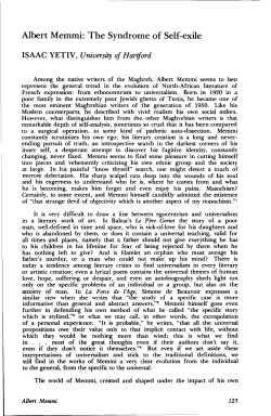 Albert Memmi: The Syndrome of Self
