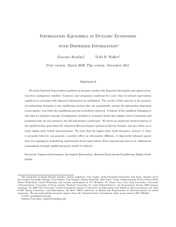 Information Equilibria in Dynamic Economies with Dispersed