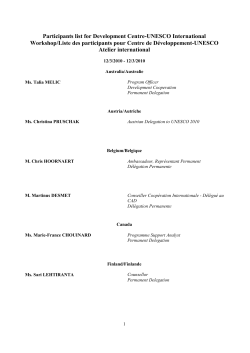Participants list for Development Centre-UNESCO