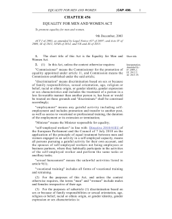 chapter 456 equality for men and women act