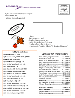 Highlights for October Lighthouse Staff Phone Numbers: ...I see the