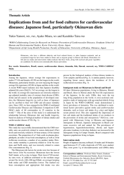 Japanese food, particularly Okinawan diets