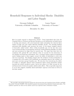 Household Responses to Individual Shocks: Disability and Labor