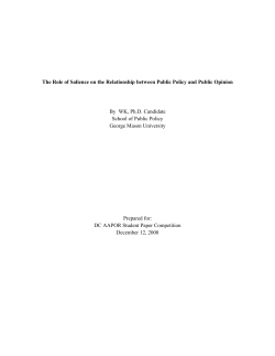 Public Policy and Public Opinion - dc