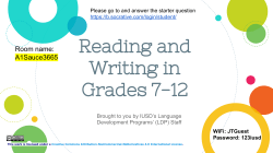 Reading and Writing in Secondary - Canvas
