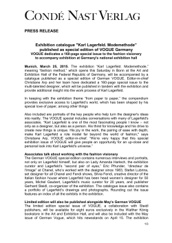 Press release Cond&eacute; Nast Verlag