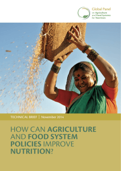 how can agriculture and food system policies